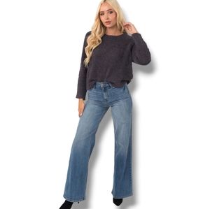 Belldini Women's Charcoal Oversized Teddy Knit Sweater